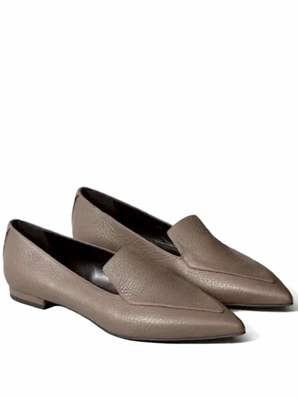 Everlane The Boss Pointed Toe Flat Loafer Skimmer In Dark Taupe Size 8.5 IOB